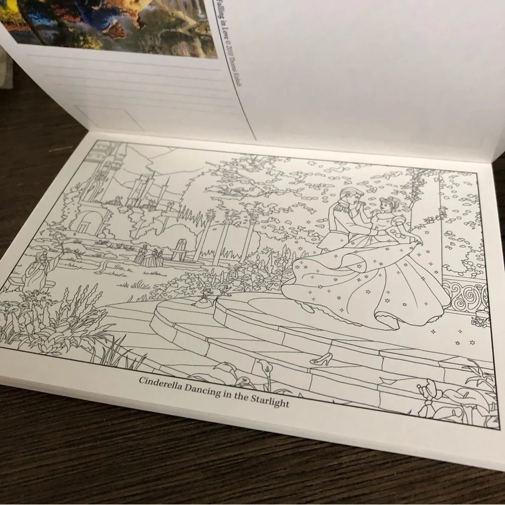 Thomas Kinkade: Disney Princess: Color your own postcards (set of 12 5”x7”) - Picture 3 of 5